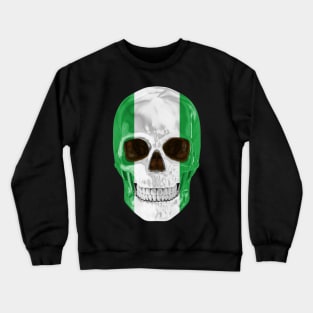 Nigeria Flag Skull - Gift for Nigerian With Roots From Nigeria Crewneck Sweatshirt